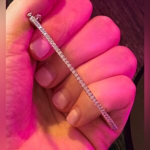 High Quality Silver and micro CZ bangle bracelet